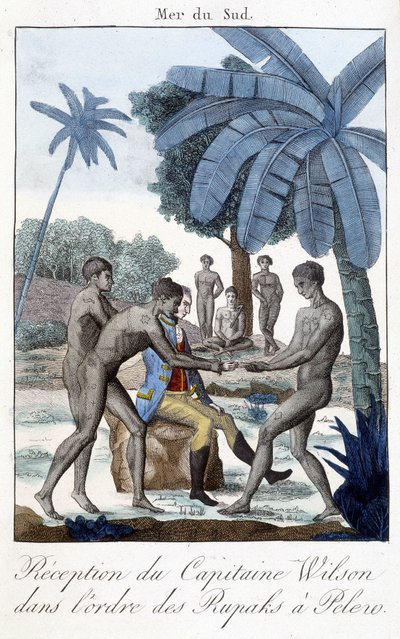 Die Aufnahme von Kapitän Wilson in den Orden der Rupaks zu Pelero. von Unknown artist