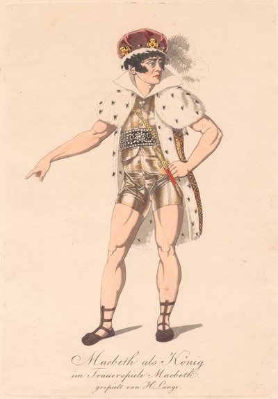 Charaktere aus einer deutschen Produktion von Macbeth (eine von sechs Radierungen) von Unknown artist