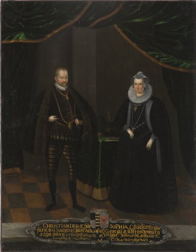 Porträt von Christian I. (1568-1622), Kurfürst von Sachsen und Sophie von Brandenburg (1568-1622), Kurfürstin von Sachsen von Unknown artist