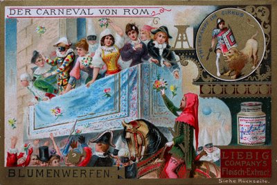 Sammlerbilderserie Der Karneval von Rom, Blumenwerfen von Unknown artist