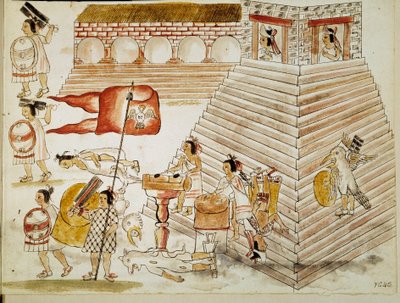 Eroberung von Mexiko: Zerstörung von Tenochtitlan, Hauptstadt des Aztekenreiches, durch die Armeen des Eroberers Hernan Cortes (Hernando Cortez) (1485-1547) am 24.06.1520 von Unknown artist