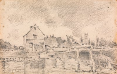 Kopie von Constables Gemälde, Dedham Lock und Mühle von Unknown artist