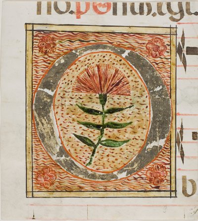 Geschmücktes Initial "O" mit Blumen aus einem Manuskript von Unknown artist