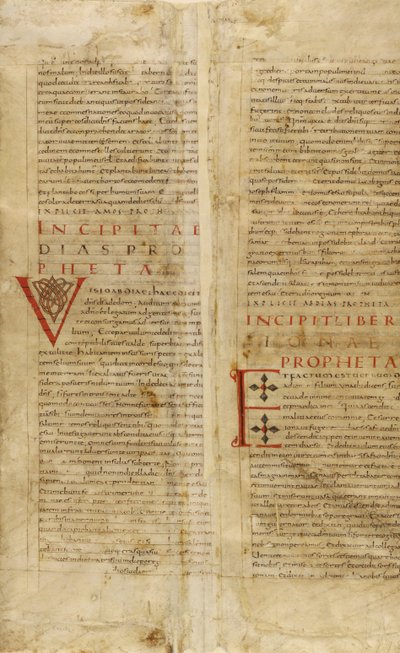 Dekorierte Initiale V; Dekorierte Initiale E von Unknown artist
