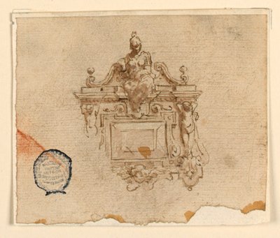 Entwurf für Anhänger mit Frau im Helm von Unknown artist