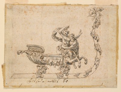 Entwurf für einen Salzstreuer in Form eines Schlittens von Unknown artist