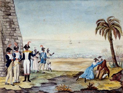 Hinrichtung eines Siedlers während des Aufstands in Santo Domingo 1791 von Unknown artist