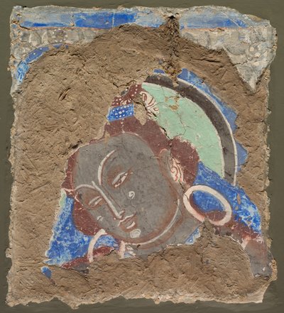 Fragment mit einem Kopf eines Bodhisattva von Unknown artist