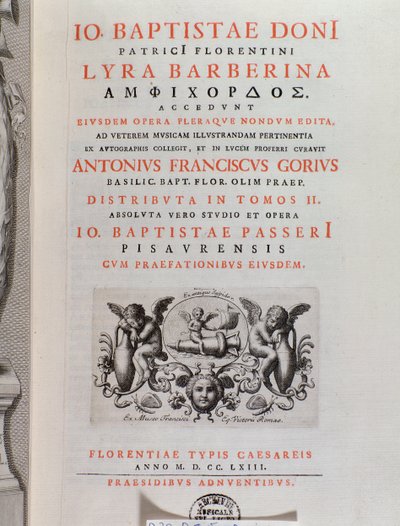 Frontispiz von The Lyra Barberina (Gravur) von Unknown artist