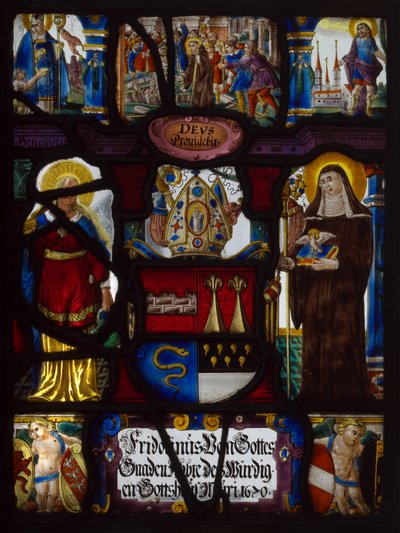 Heraldiktafel mit den Wappen von Fridoinus Summerer, Abt von Muri, Schweiz von Unknown artist
