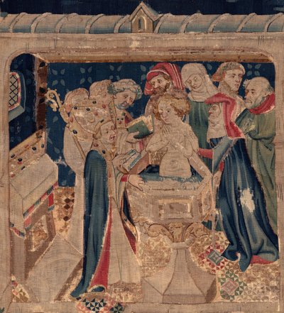 Geschichte von St. Piat und St. Eleuthère, Szene 13: Taufe von Blanda (Detail) von Unknown artist