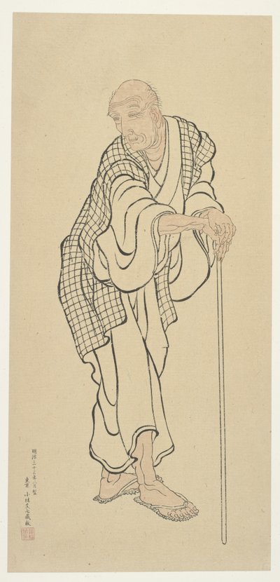 Hokusai als alter Mann von Unknown artist