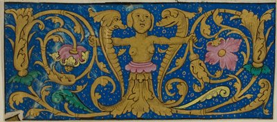 Illuminierte Bordüre mit Grotesken und Flora aus einem Manuskript von Unknown artist
