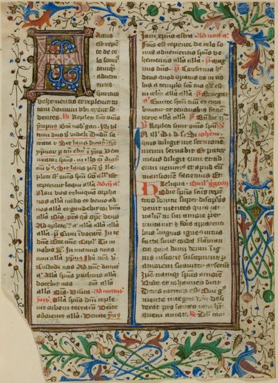 Illuminierte Initiale "H" aus einem Psalter oder Brevier von Unknown artist