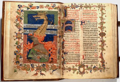 Illuminationen aus ff.8v und 9r des Missale, bekannt als der "Dragone" von Unknown artist