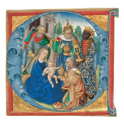 Initiale E: Die Anbetung der Könige von Unknown artist
