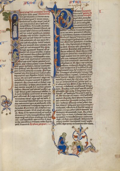 Initiale I: Dominikanermönch mit Buch; Initiale P: Salomo unterrichtet Schüler mit einem Stab von Unknown artist