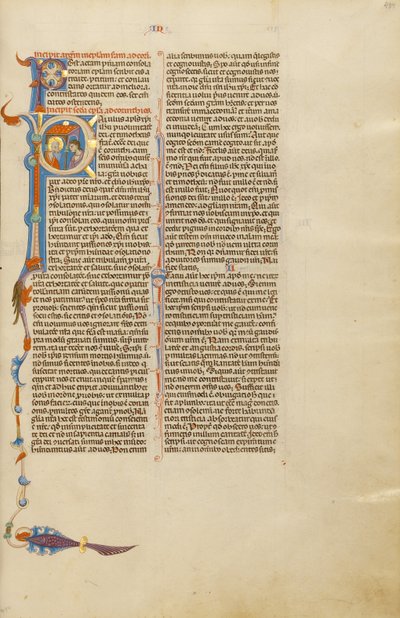 Initiale P: Heiliger Paulus übergibt einem Boten einen Brief von Unknown artist
