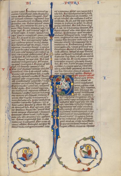 Initiale P: Vision des heiligen Petrus von reinen und unreinen Tieren von Unknown artist