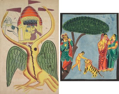 Jatayu hindert Ravanans Streitwagen und versucht die Entführung von Sita zu verhindern von Unknown artist