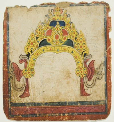 Geschmückte Ritualkrone, aus einem Satz von Initiationskarten (Tsakali) von Unknown artist