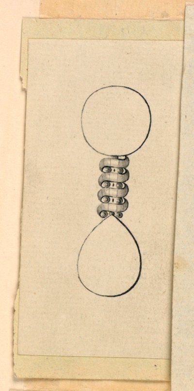 Schmuckdesign, Verbindung zwischen der Scheibe und dem Tropfen eines Ohrrings von Unknown artist