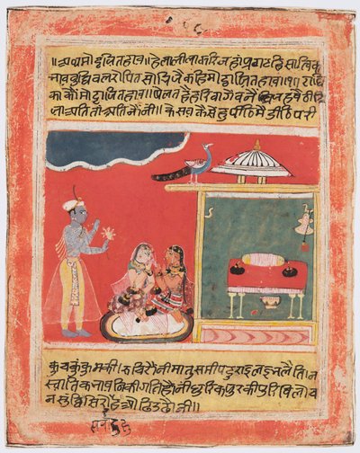 Krishna und Radha vermeiden Verlegenheit: Mottaita Bhava, aus einem Rasikapriya von Unknown artist
