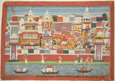 Krishnas Hochzeit mit Kalinda, Seite aus einem verstreuten Bhagavata Purana Manuskript von Unknown artist