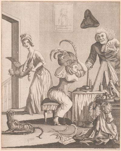 Dame bereitet sich auf den Abendball vor von Unknown artist
