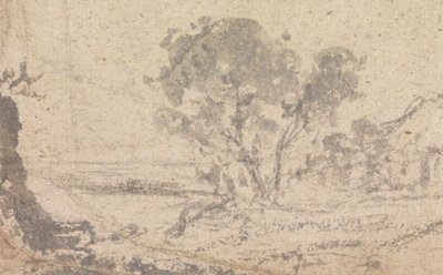 Landschaftsskizze mit einem Baum von Unknown artist