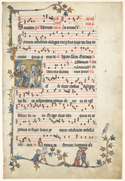 Blatt aus einem Antiphonar: Initiale Q mit den Heiligen Peter und Paul von Unknown artist