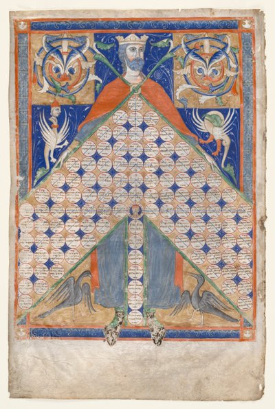 Blatt aus Gratians Decretum: Tabelle der Verwandtschaft von Unknown artist