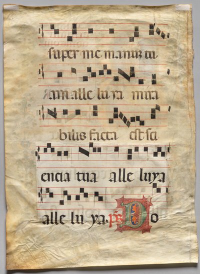 Blatt aus einem Graduale: Historisierte Initiale R: Initiale D (verso) von Unknown artist