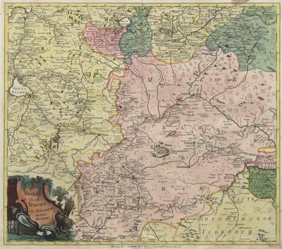 Karte des Gouvernements Moskau und Teile der nächstgelegenen Provinzen von Unknown artist