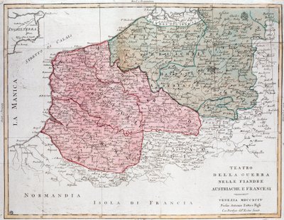 Karte der Flandern-Kampagne zwischen französischer und österreichischer Armee von Unknown artist