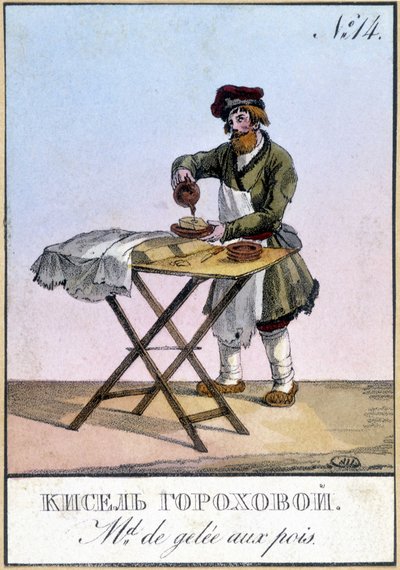 Erbsenmark-Verkäufer in Russland im 19. Jahrhundert von Unknown artist
