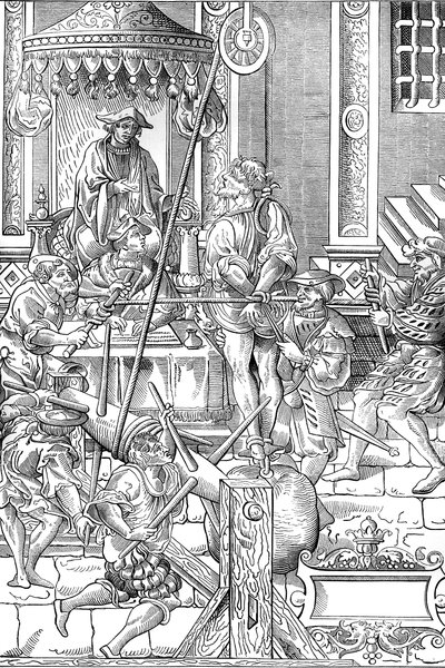 Mittelalterliche Folterszene: die Estrapade von Unknown artist