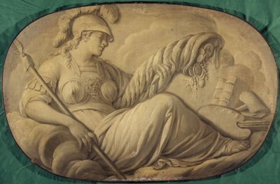 Minerva oder der Überfluss, der die Künste begünstigt (Allegorie, dekoratives Gemälde für das Hôtel La Rivière, dann Canillac) von Unknown artist