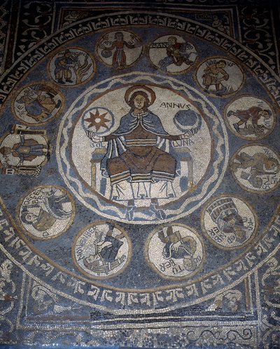 Mosaikboden, der die Monate des Jahres darstellt von Unknown artist