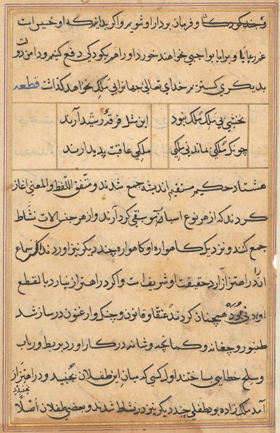 Seite aus Geschichten eines Papageis (Tuti-nama): Textseite von Unknown artist