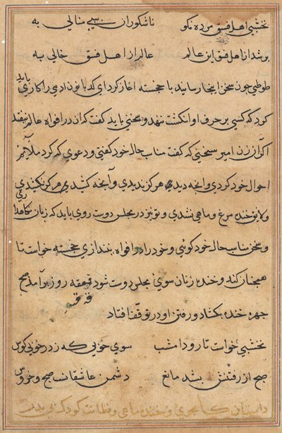 Seite aus Geschichten eines Papageis (Tuti-nama): Textseite von Unknown artist