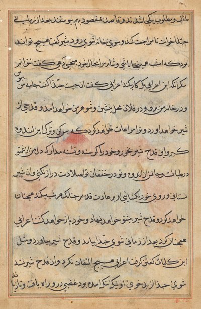 Seite aus Geschichten eines Papageis (Tuti-nama): Textseite von Unknown artist