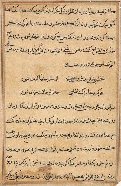 Seite aus Geschichten eines Papageis (Tuti-nama): Textseite von Unknown artist