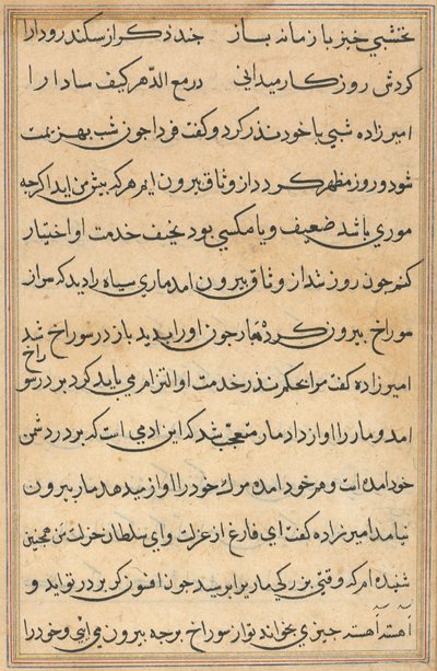Seite aus Geschichten eines Papageis (Tuti-nama): Textseite von Unknown artist