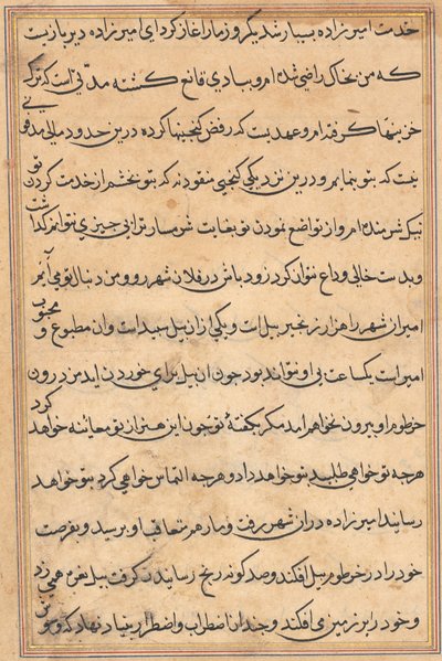 Seite aus Geschichten eines Papageis (Tuti-nama): Textseite von Unknown artist