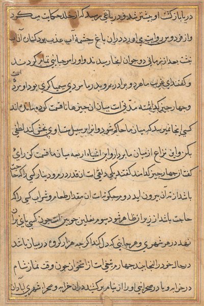 Seite aus Geschichten eines Papageis (Tuti-nama): Textseite von Unknown artist