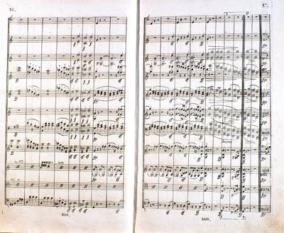 Seite der ersten deutschen Ausgabe der Partitur der Sinfonie Nr. 1 in C-Dur von Ludwig van Beethoven (1799-1800) von Unknown artist
