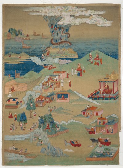 Banner (Thangka) mit fünf Moralerzählungen aus dem Avadana Kalpalata Jataka von Unknown artist