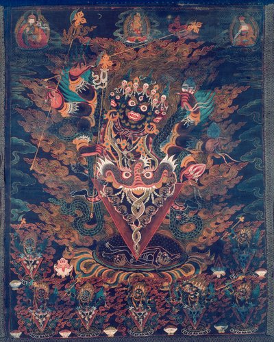 Banner (Thangka) mit Guru Dragpur, einer zornvollen Form von Padmasambhava von Unknown artist