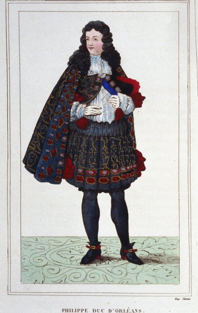 Philipp II., Herzog von Orléans, Chartres, Valois, Nemours und Montpensier (1674-1723). Regent von Frankreich von 1715 bis 1723. Gravur von 1830. von Unknown artist